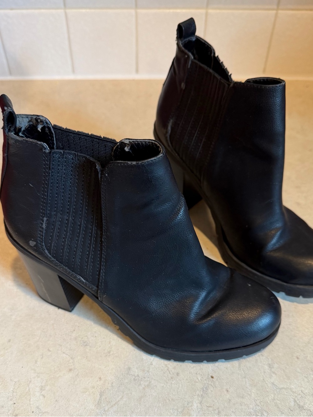 Sam & Libby Black Ankle Booties with Block Heel